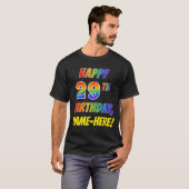 Rainbow Look HAPPY 29TH BIRTHDAY + aangepaste naam T-shirt (Voorkant volledig)