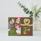 Rainbow Loopy Heart Kleurrijke Valentijnsdag Foto Feestdagenkaart (Staand voorkant)