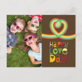 Rainbow Loopy Heart Kleurrijke Valentijnsdag Foto Feestdagenkaart (Voorkant)