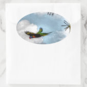 RAINBOW LORIKEET AUSTRALIË ART EFFECTS OVALE STICKER (Tas)