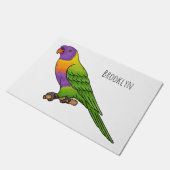 Rainbow lorikeet bird cartoon illustration  deurmat (Schuin)