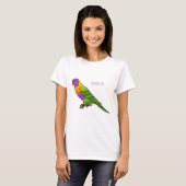 Rainbow lorikeet bird cartoon illustration t-shirt (Voorkant volledig)