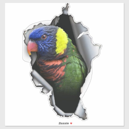 Rainbow Lorikeet Bird Decal– Exotic Parrot Sticker (Vel)