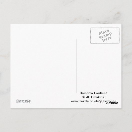 Rainbow Lorikeet Briefkaart (Achterkant)