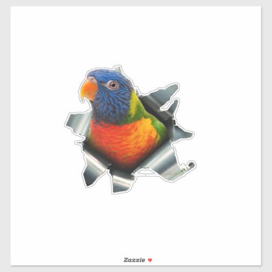 Rainbow Lorikeet Decal – Colorful Parrot Sticker (Vel)
