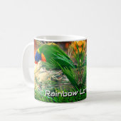Rainbow Lorikeet Floral Natuur Foto Koffiemok (Voorkant links)