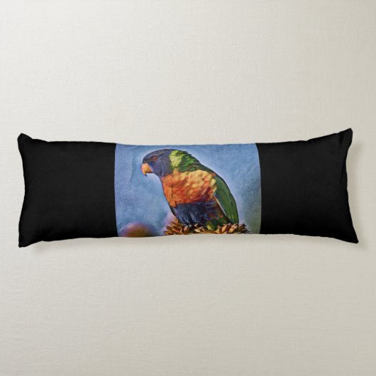 Rainbow Lorikeet Parrot Bird Lichaamskussen (Achterkant)