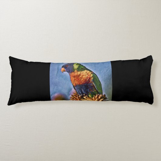 Rainbow Lorikeet Parrot Bird Lichaamskussen (Voorkant)