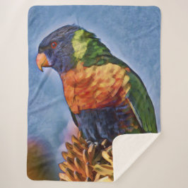Rainbow Lorikeet Parrot Bird Sherpa Deken