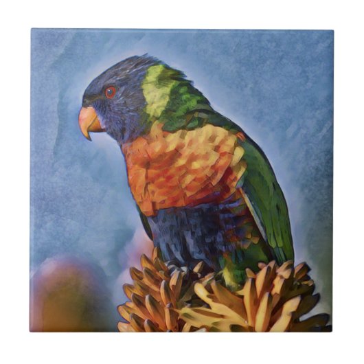 Rainbow Lorikeet Parrot Bird Tegeltje (Voorkant)