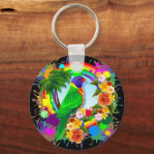 Rainbow Lorikeet Parrot Sleutelhanger (Voorkant)