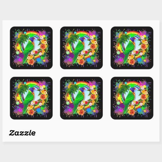 Rainbow Lorikeet Parrot Stickers (Vel)