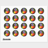 Rainbow Lorikeet Ronde Sticker (Vel)