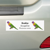 Rainbow loriket bird cartoon bumpersticker (Op auto)