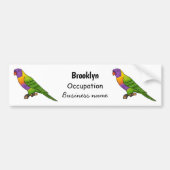 Rainbow loriket bird cartoon bumpersticker (Voorkant)