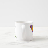 Rainbow loriket bird cartoon espresso kop (Achterkant)