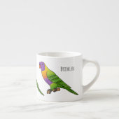 Rainbow loriket bird cartoon espresso kop (Rechts)