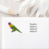 Rainbow loriket bird cartoon etiket (Insitu)