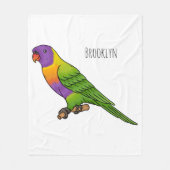 Rainbow loriket bird cartoon fleece deken (Voorkant)