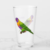 Rainbow loriket bird cartoon glas (Voorkant)
