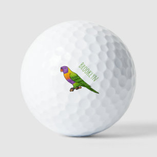 Rainbow loriket bird cartoon golfballen