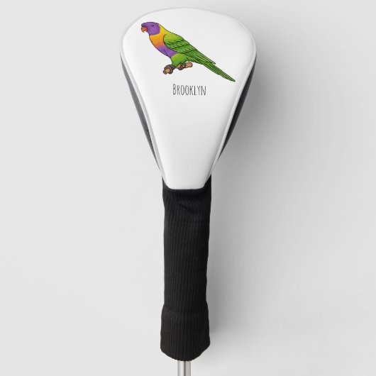 Rainbow loriket bird cartoon golfheadcover (Voorkant)