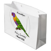 Rainbow loriket bird cartoon groot cadeauzakje (Achterkant Gekanteld)