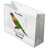 Rainbow loriket bird cartoon groot cadeauzakje (Voorkant Gekanteld)