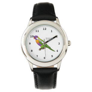 Rainbow loriket bird cartoon horloge