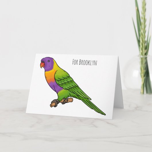 Rainbow loriket bird cartoon kaart (Voorkant)