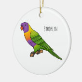 Rainbow loriket bird cartoon keramisch ornament (Links)