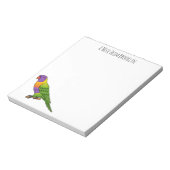 Rainbow loriket bird cartoon notitieblok (Linkerzijde)