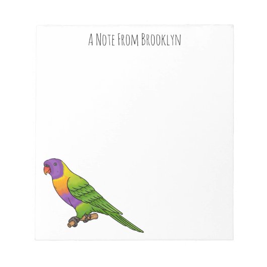Rainbow loriket bird cartoon notitieblok (Voorkant)