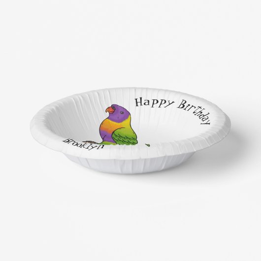 Rainbow loriket bird cartoon papieren kommen (Gebogen)