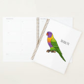 Rainbow loriket bird cartoon planner (Display)