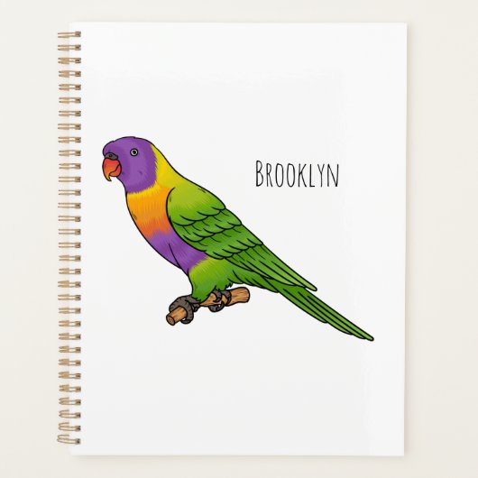 Rainbow loriket bird cartoon planner (Voorkant)