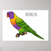 Rainbow loriket bird cartoon poster (Voorkant)