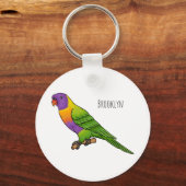 Rainbow loriket bird cartoon sleutelhanger (Voorkant)