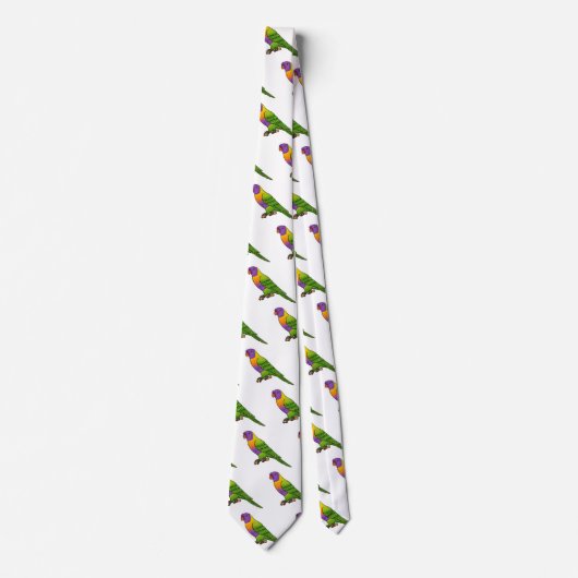Rainbow loriket bird cartoon stropdas (Voorkant)