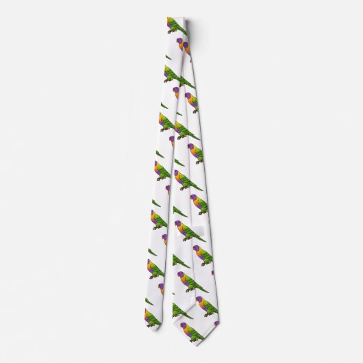 Rainbow loriket bird cartoon stropdas (Achterkant)