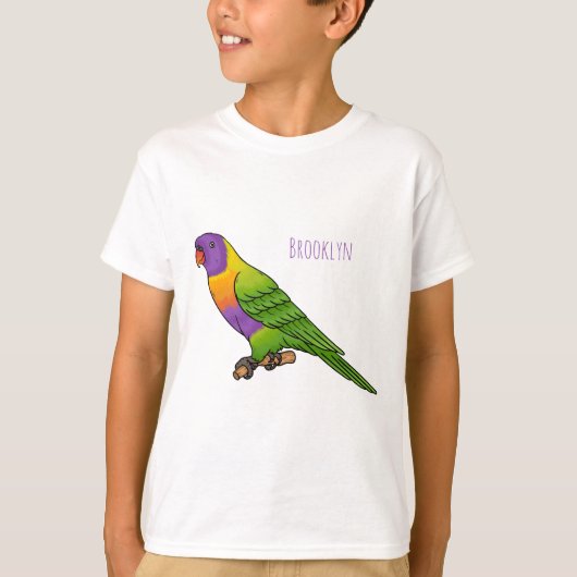 Rainbow loriket bird cartoon t-shirt (Voorkant)