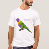 Rainbow loriket bird cartoon t-shirt (Voorkant)