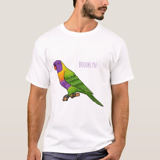 Rainbow loriket bird cartoon t-shirt (Voorkant)
