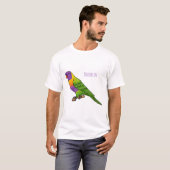 Rainbow loriket bird cartoon t-shirt (Voorkant volledig)