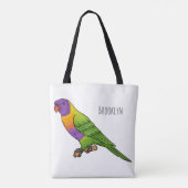 Rainbow loriket bird cartoon tote bag (Achterkant)