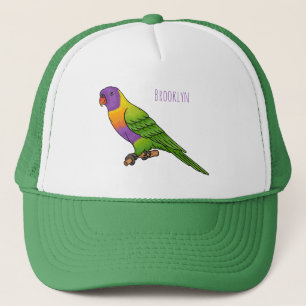 Rainbow loriket bird cartoon trucker pet