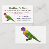 Rainbow loriket bird cartoon visitekaartje (Voorkant / Achterkant)