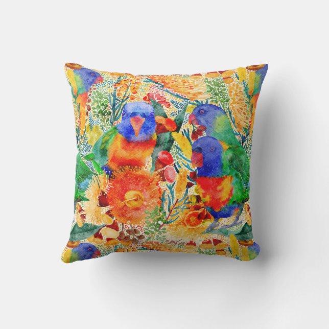 Rainbow Loriket Garden Kussen (Achterkant)