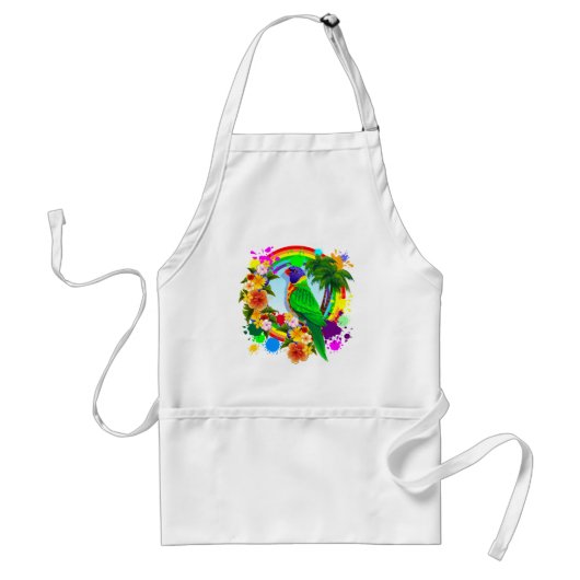 Rainbow Loriket Parrot Apron Standaard Schort (Voorkant)