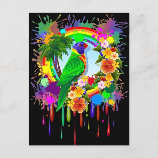 Rainbow Loriket Parrot Briefkaarten (Voorkant)